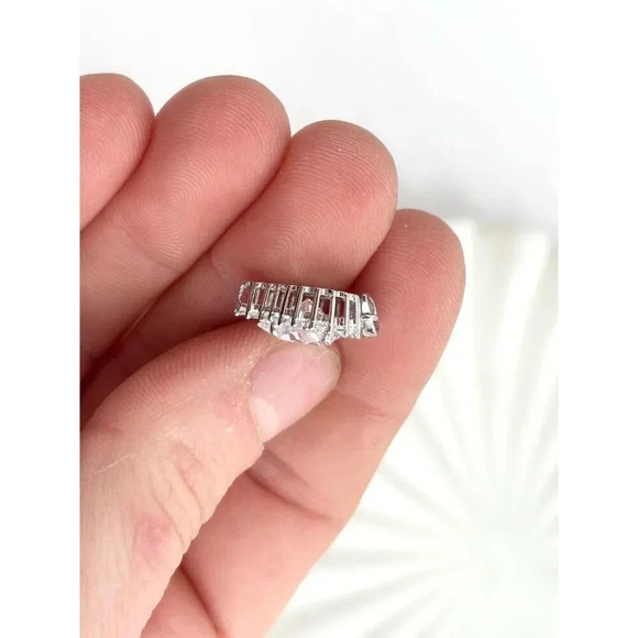 Stauer Signed Vintage Sterling Silver Heart Shaped Cut Center Stone Pendant - Picture 5 of 8